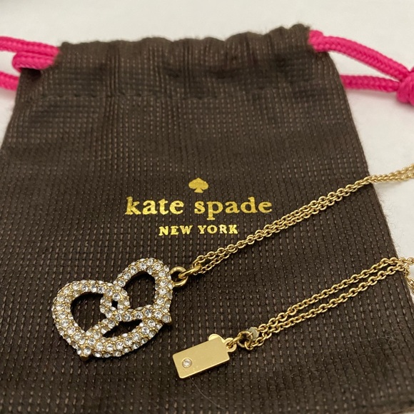 Rare Kate Spade Salted Pretzel Pendant Necklace - Picture 4 of 4